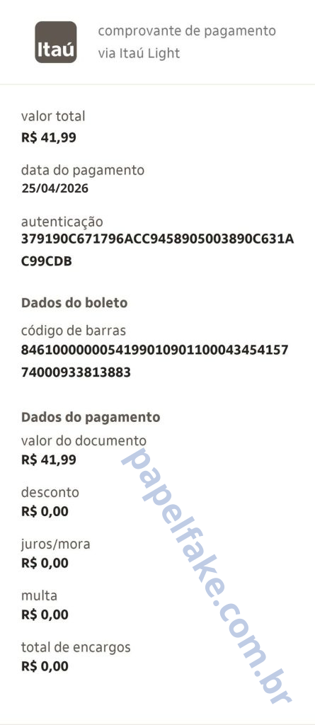 comprovante itau falso pensão